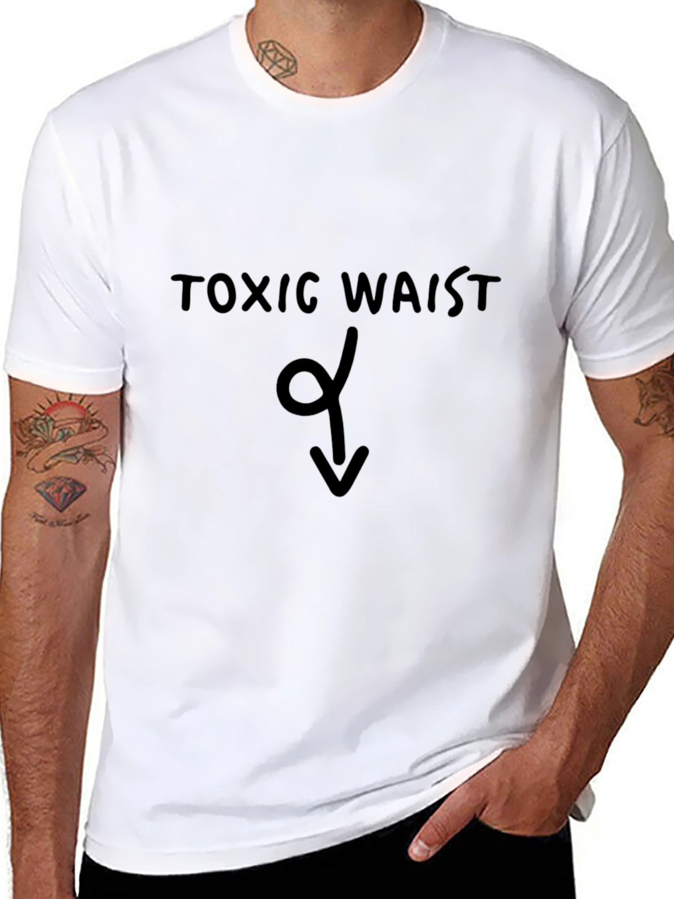 Toxic Waist Graphic T-Shirt - Trendy Slogan Tee