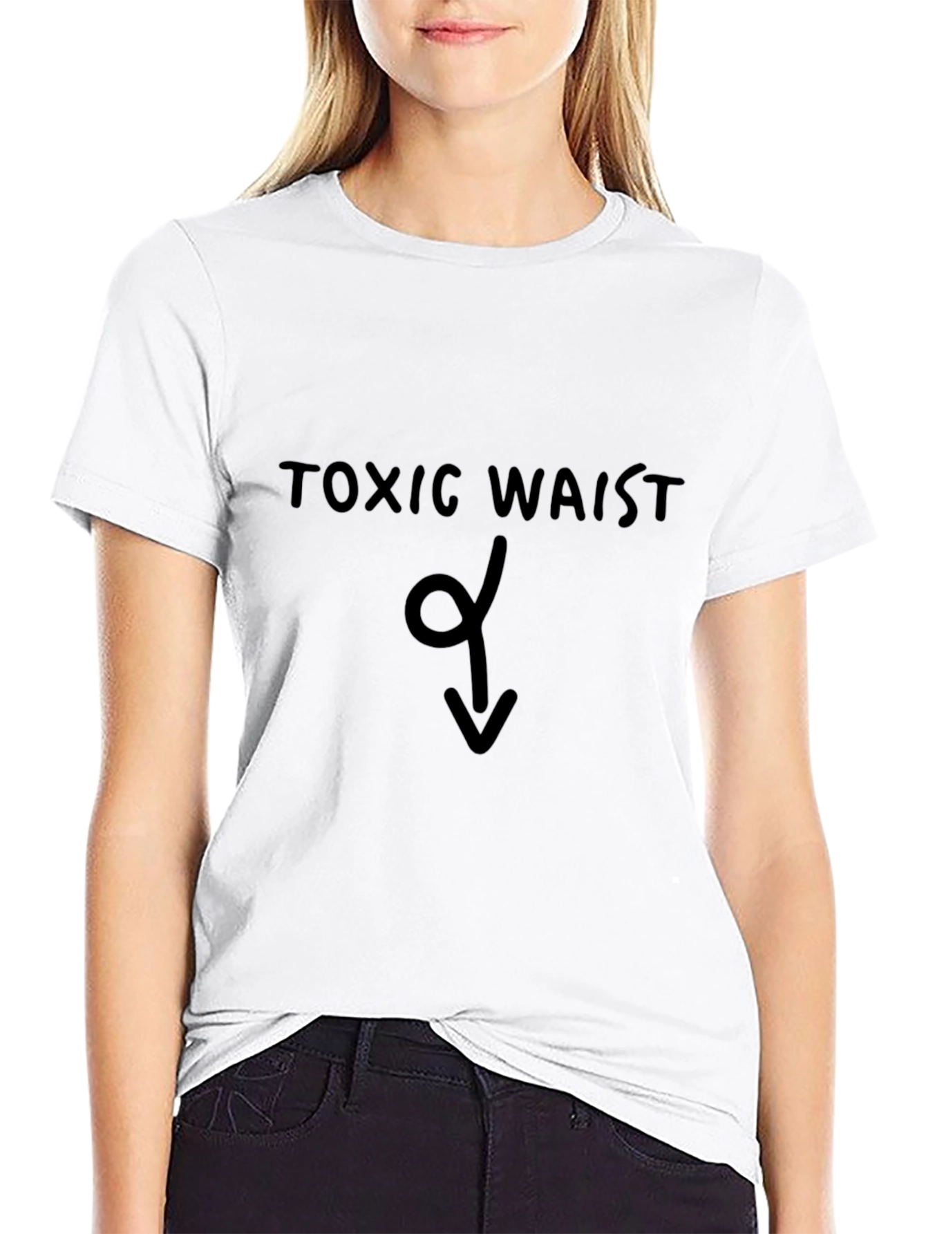Toxic Waist Graphic T-Shirt - Trendy Slogan Tee