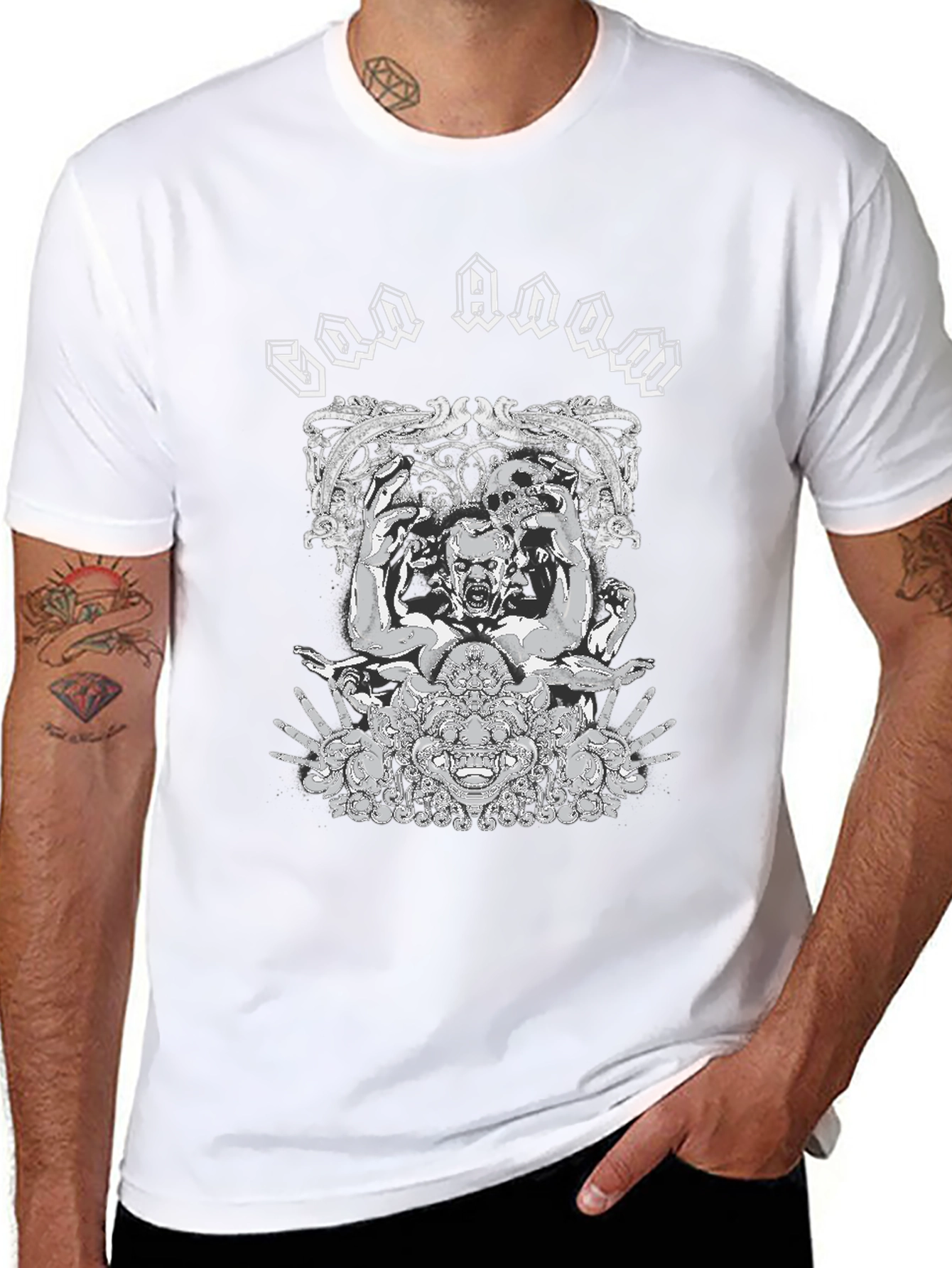 God Doom Graphic Print Black T-Shirt