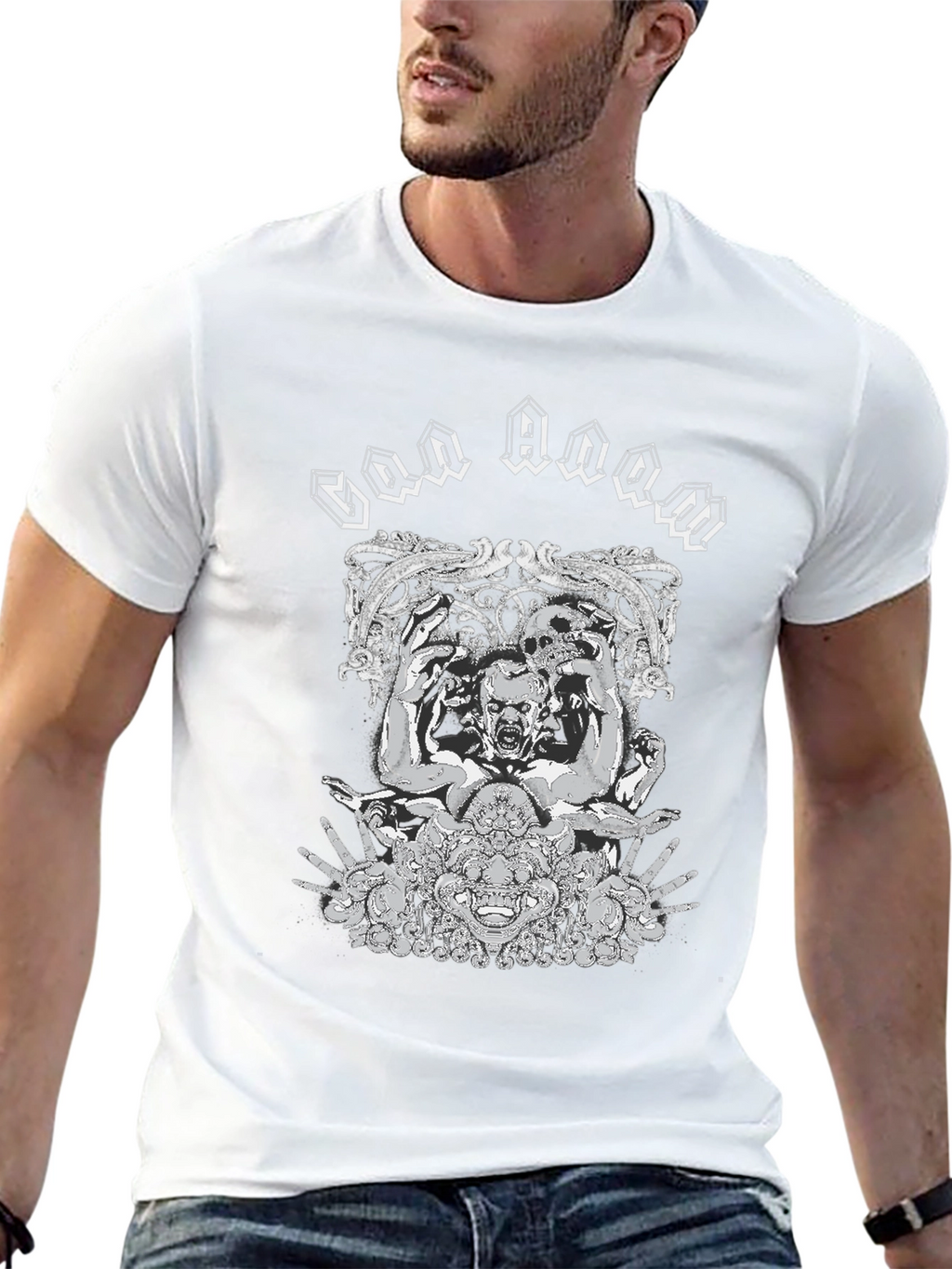 God Doom Graphic Print Black T-Shirt