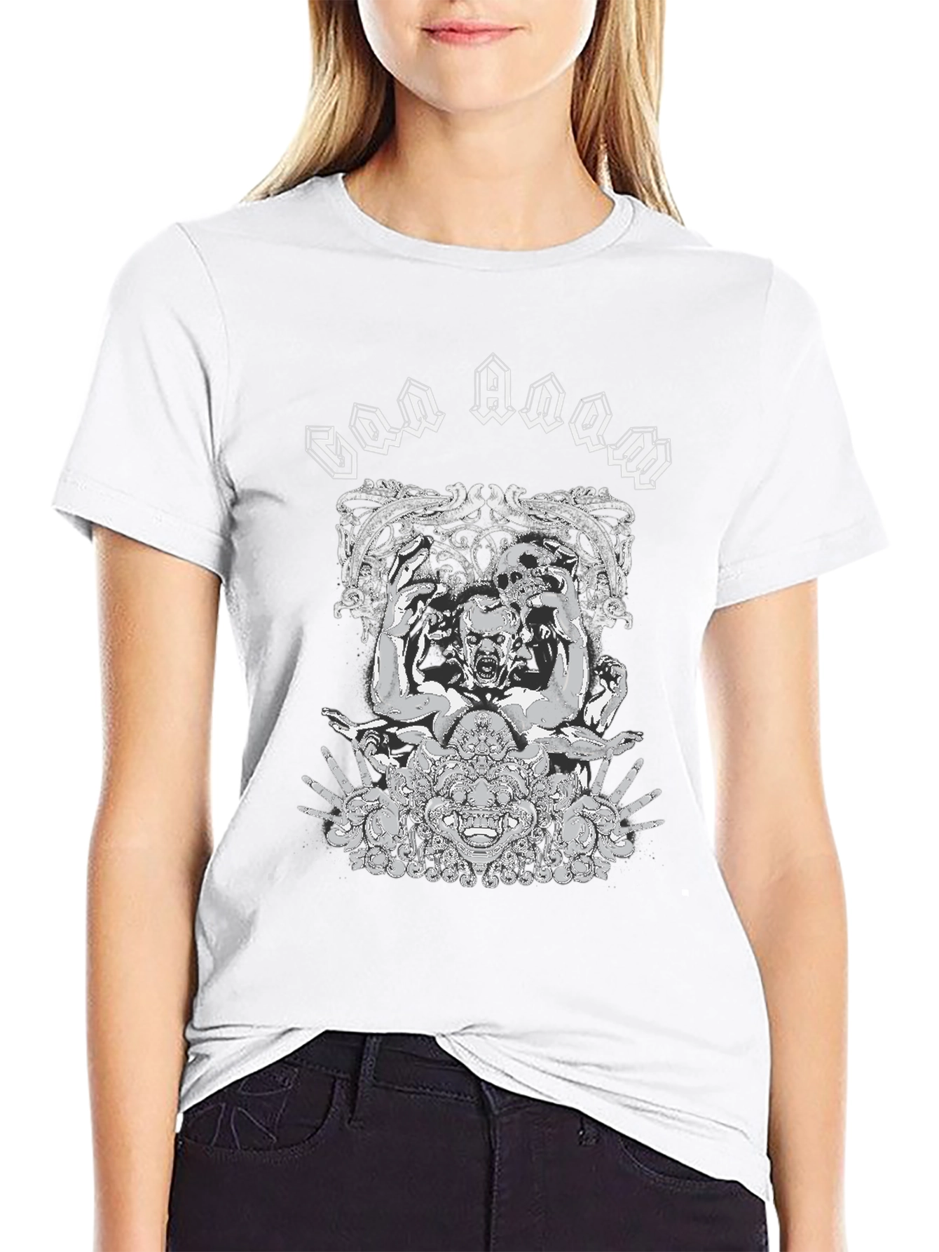 God Doom Graphic Print Black T-Shirt
