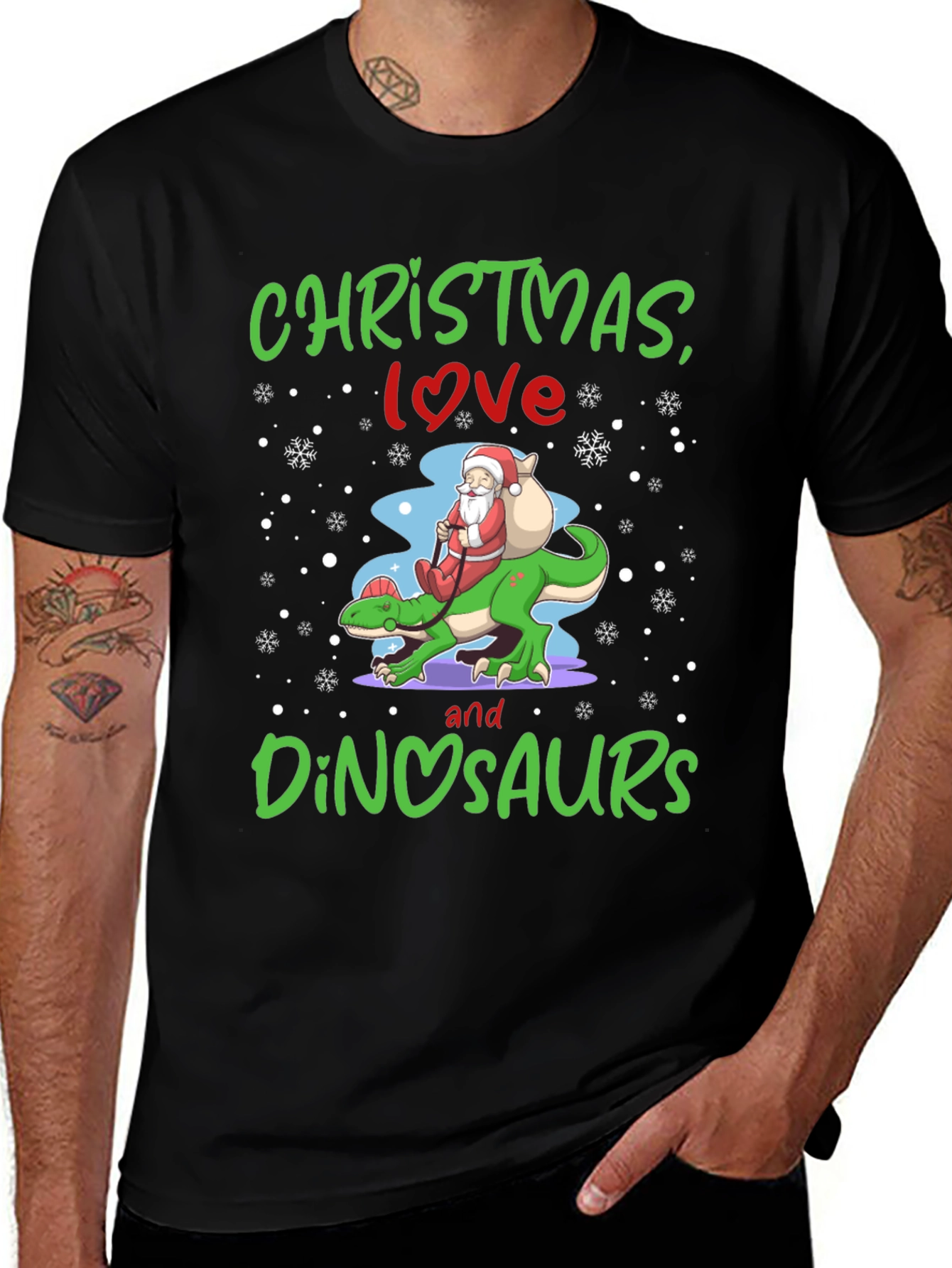 Christmas Love and Dinosaurs T-Shirt