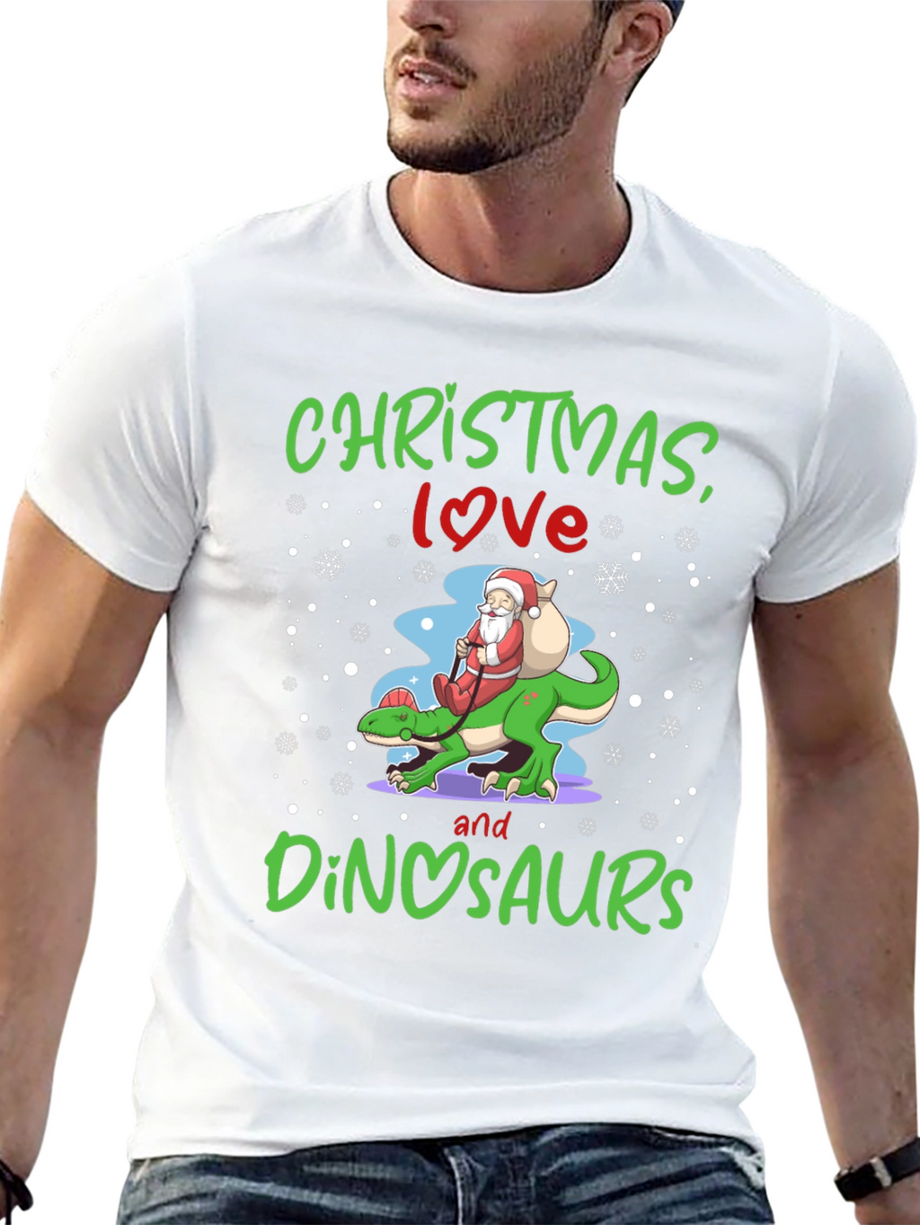 Christmas Love and Dinosaurs T-Shirt