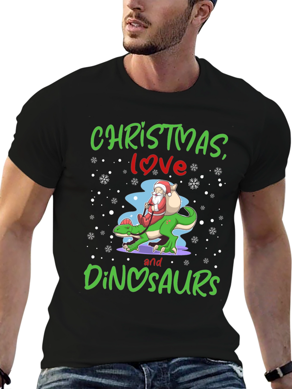 Christmas Love and Dinosaurs T-Shirt