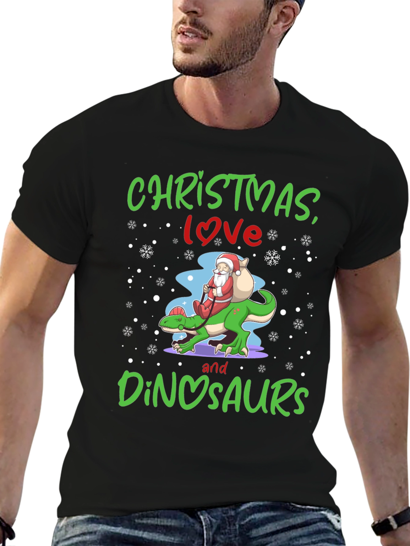 Christmas Love and Dinosaurs T-Shirt
