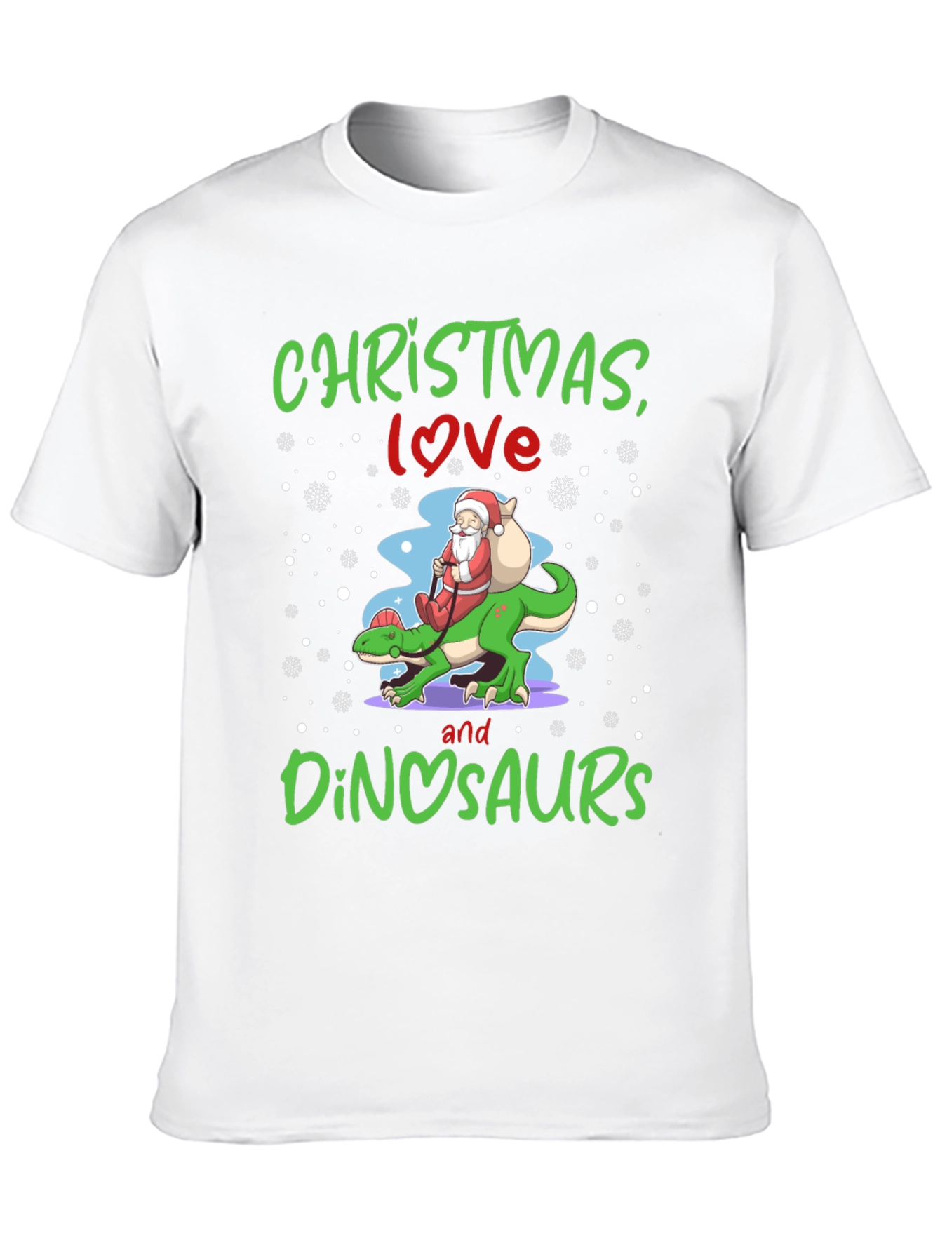Christmas Love and Dinosaurs T-Shirt