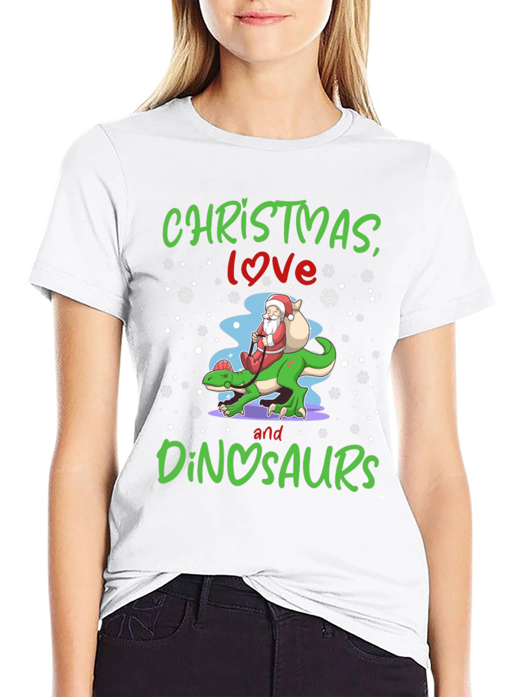 Christmas Love and Dinosaurs T-Shirt