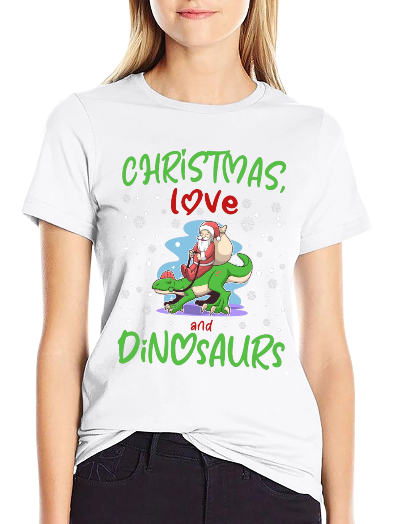 Christmas Love and Dinosaurs T-Shirt