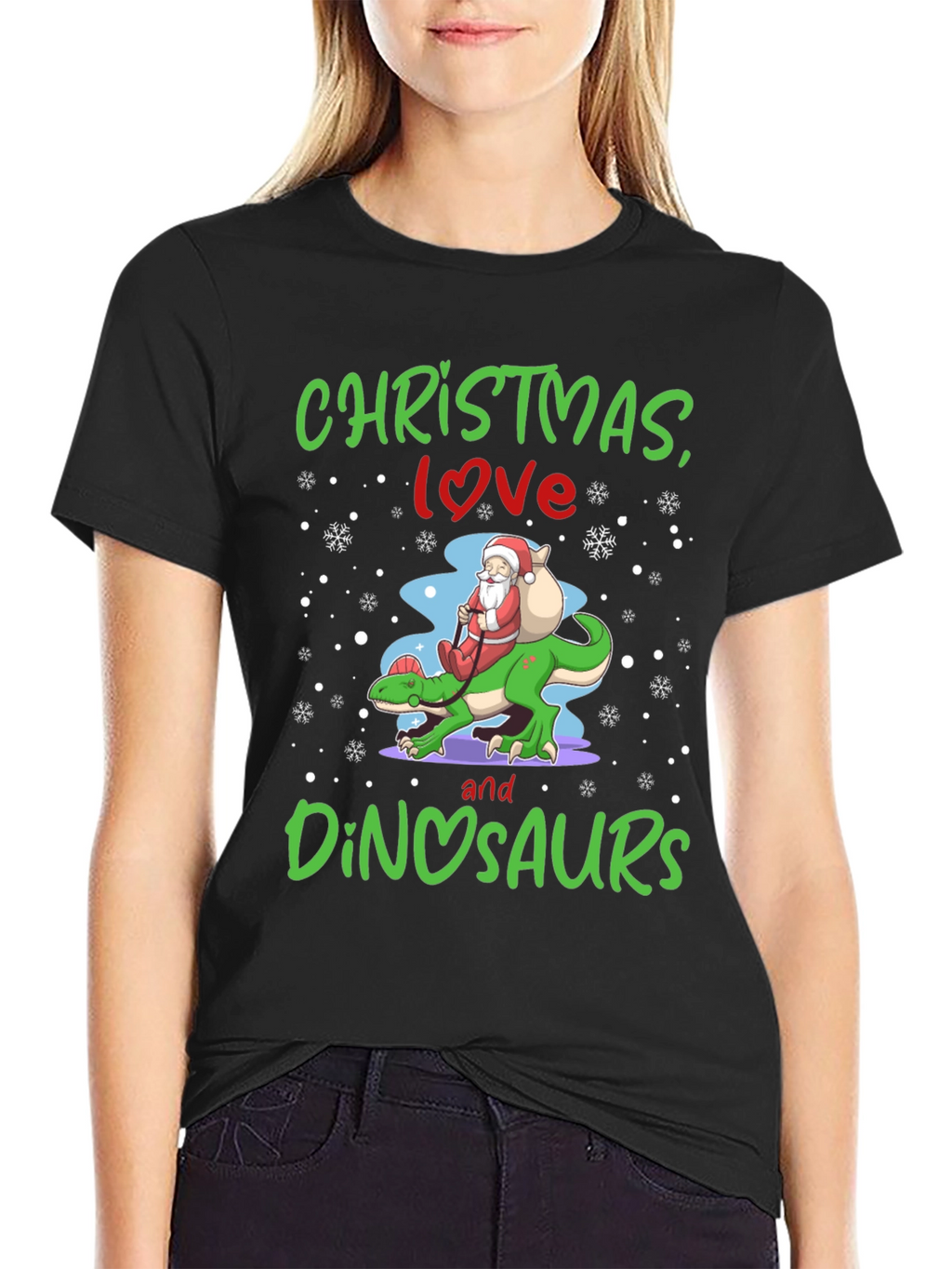 Christmas Love and Dinosaurs T-Shirt
