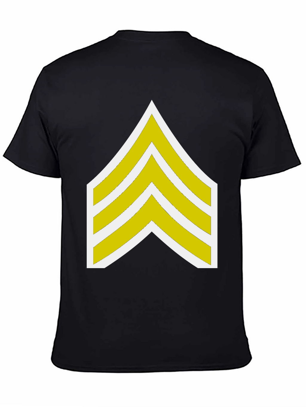 Black T-Shirt with Sergeant Stripes Graphic