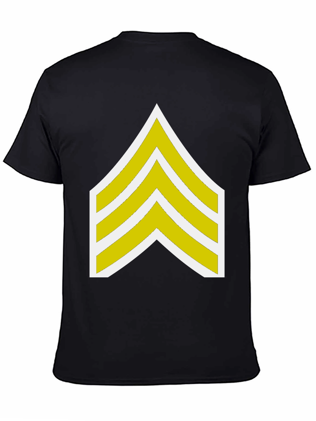Black T-Shirt with Sergeant Stripes Graphic
