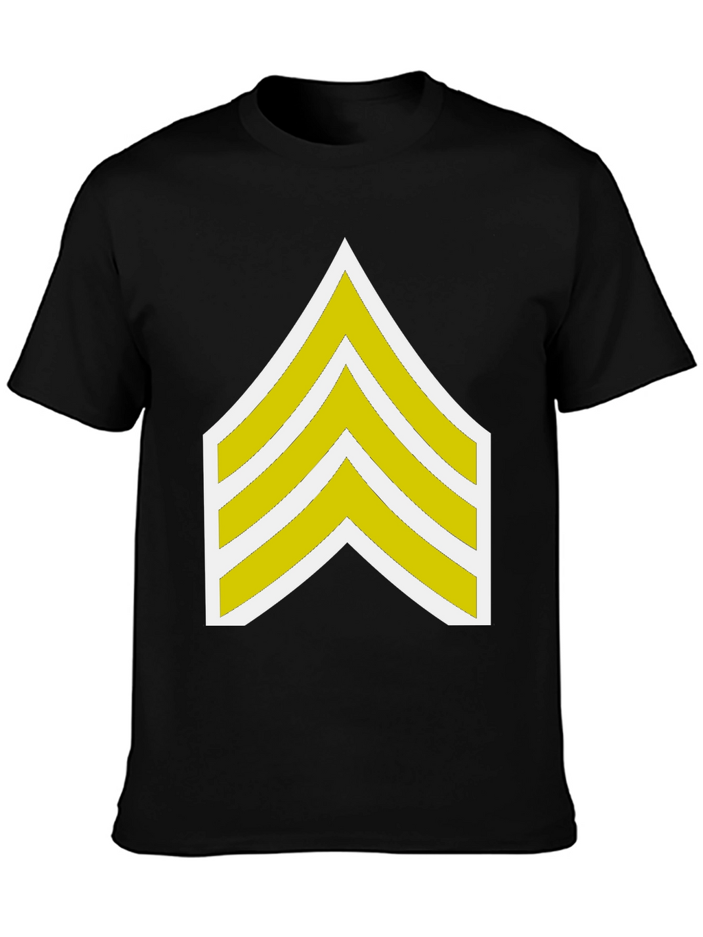 Black T-Shirt with Sergeant Stripes Graphic
