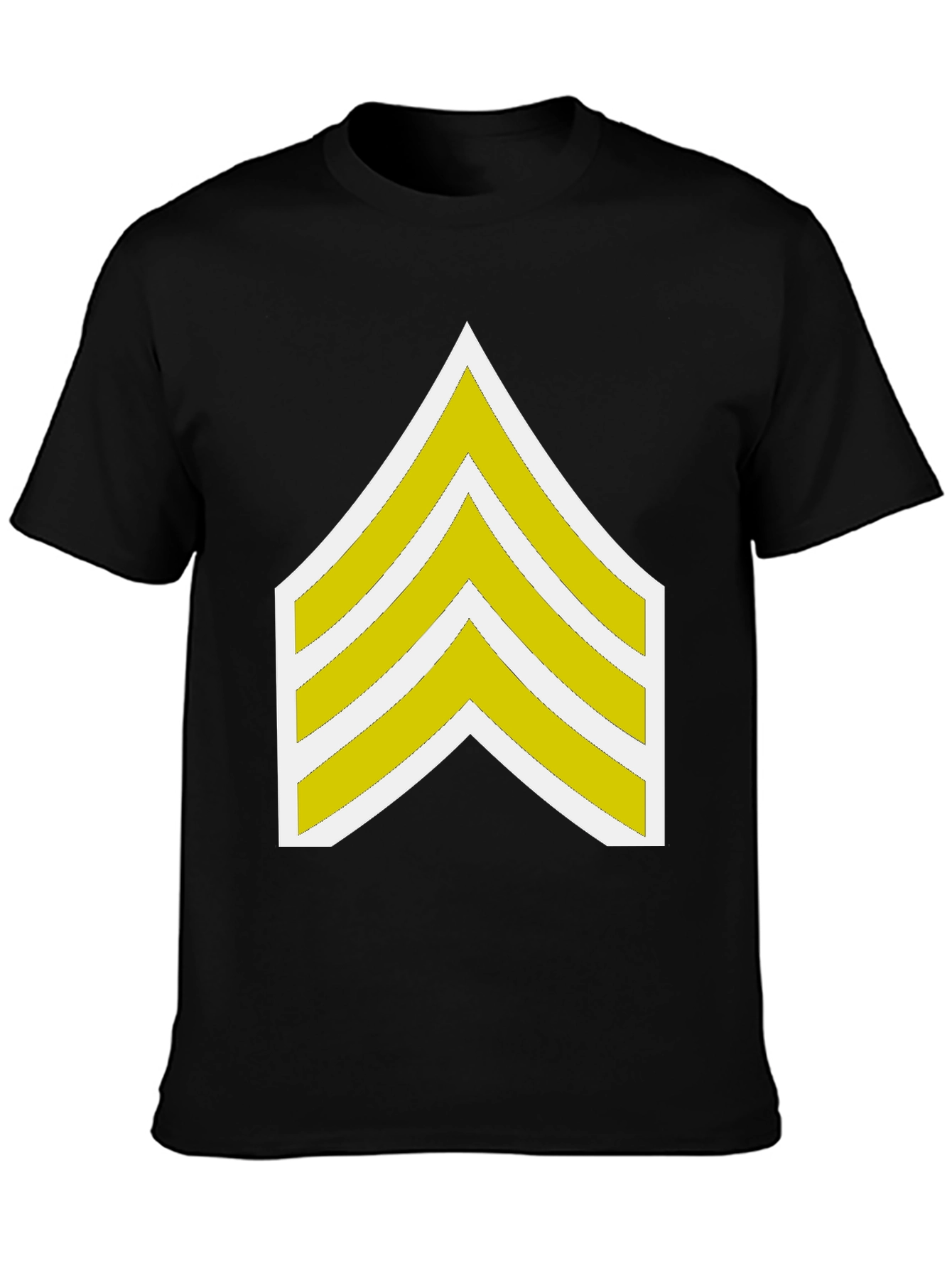 Black T-Shirt with Sergeant Stripes Graphic