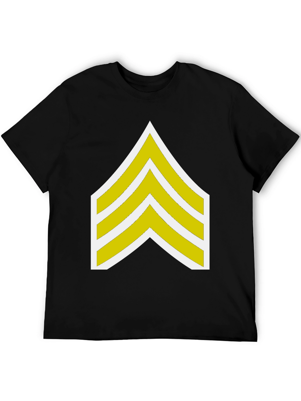 Black T-Shirt with Sergeant Stripes Graphic