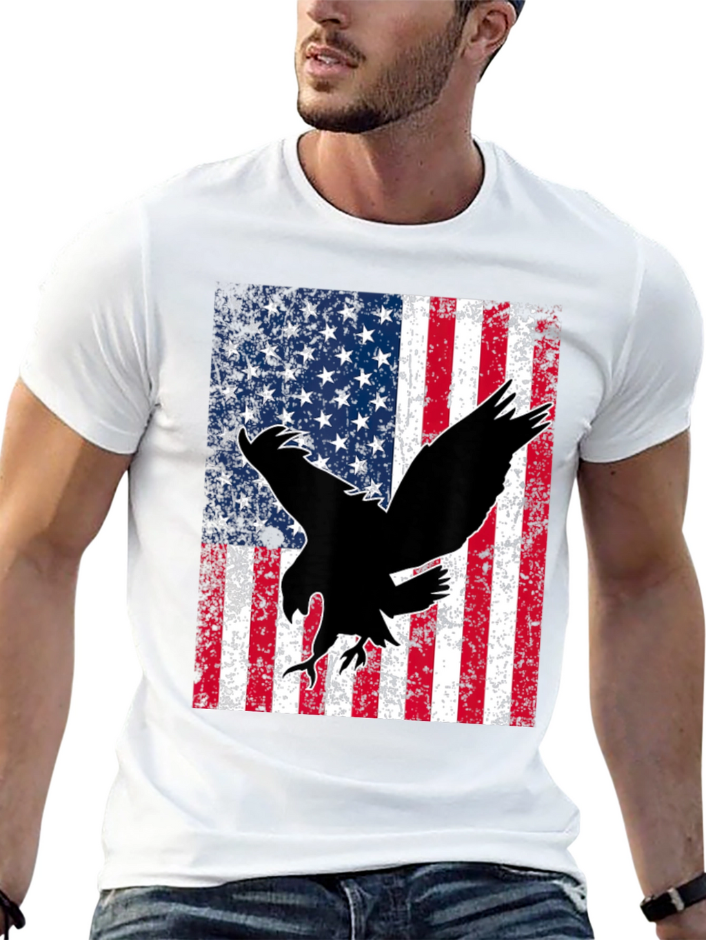 American Flag Eagle Graphic Tee