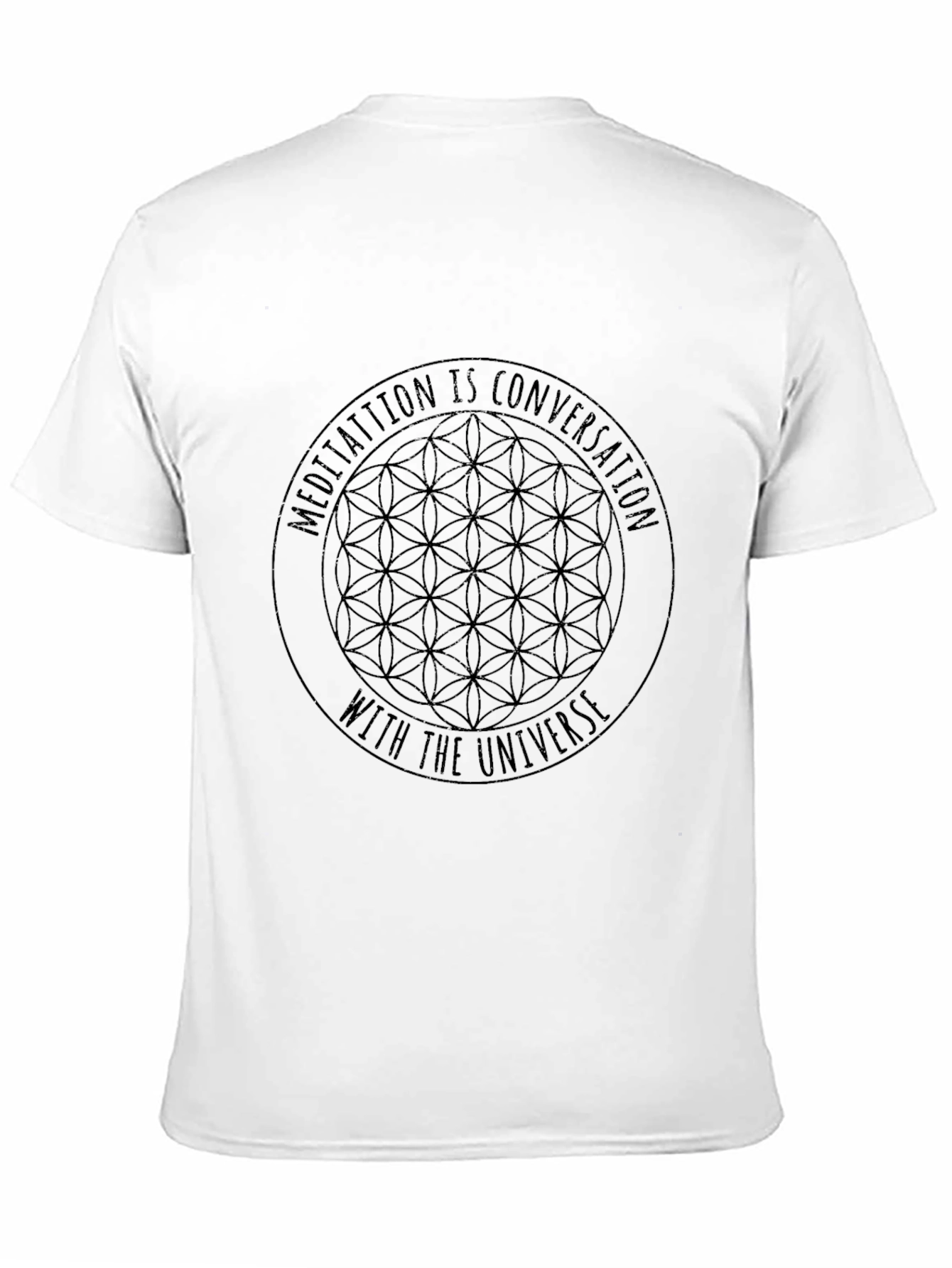 Meditation Universe Graphic Black T-Shirt