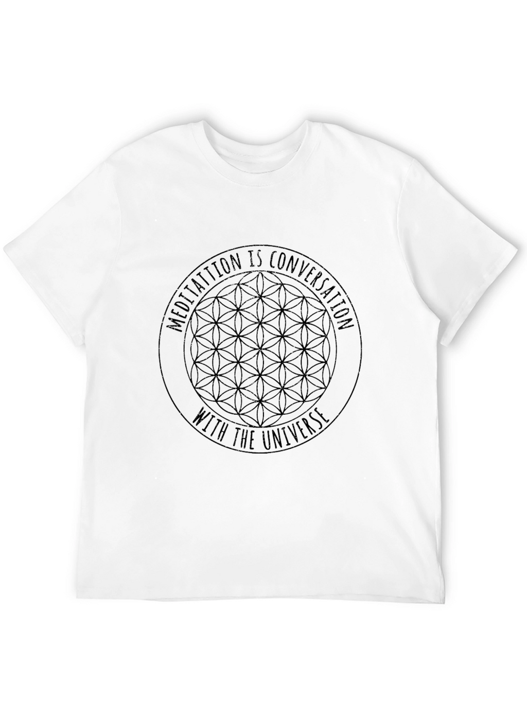Meditation Universe Graphic Black T-Shirt