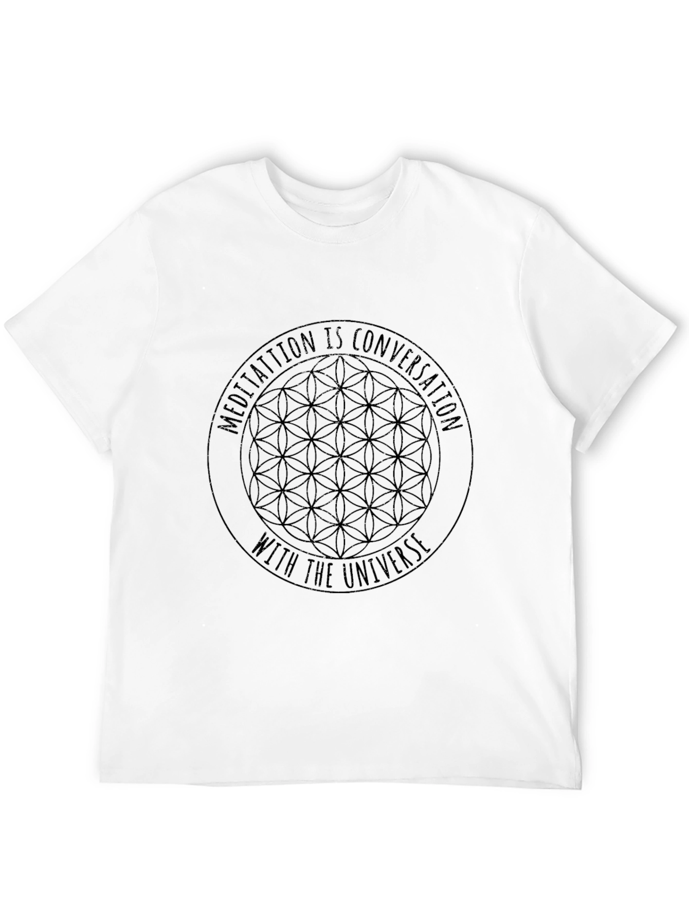 Meditation Universe Graphic Black T-Shirt