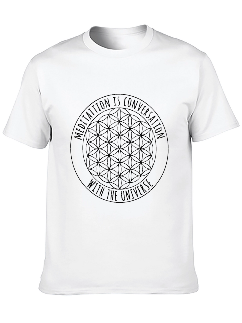 Meditation Universe Graphic Black T-Shirt