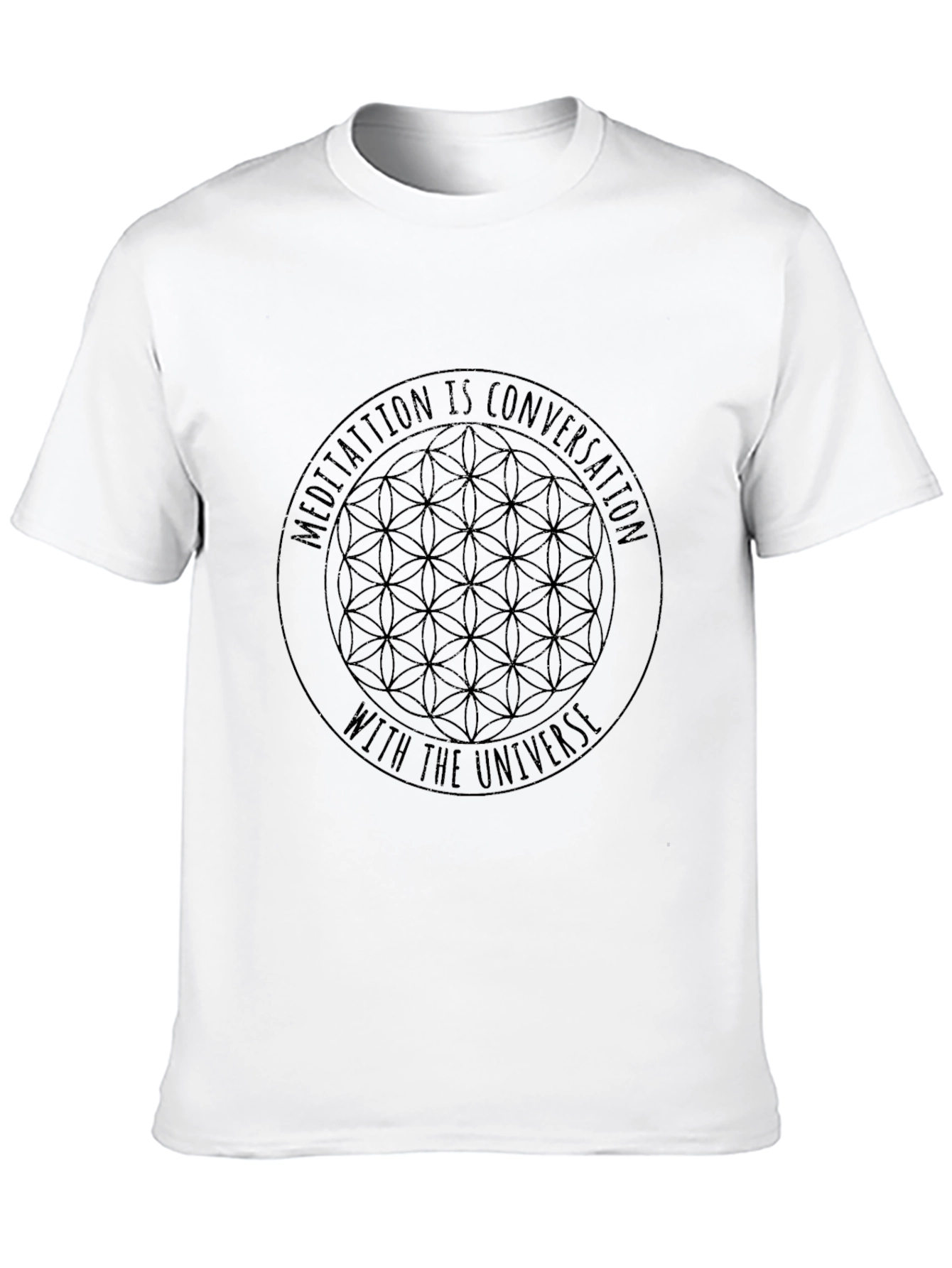 Meditation Universe Graphic Black T-Shirt