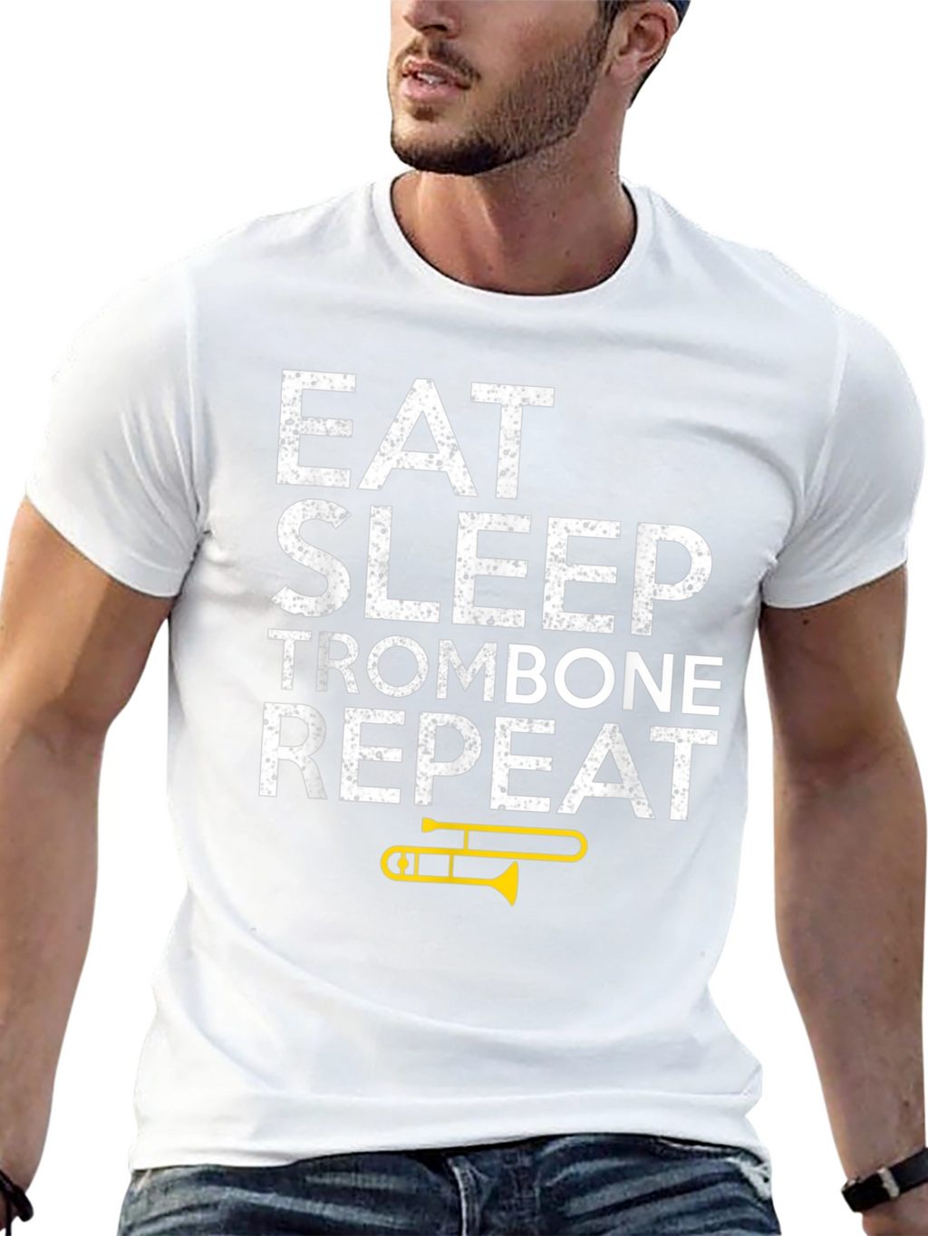 Eat Sleep Trombone Repeat Black T-Shirt