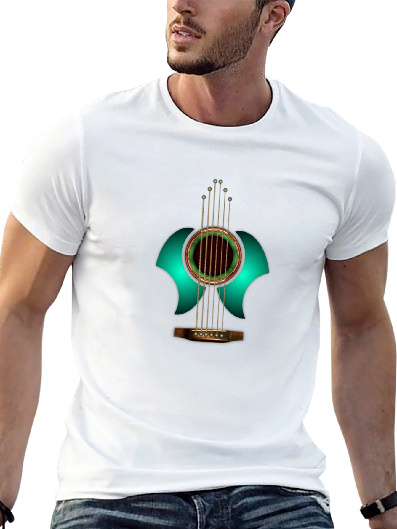 Abstract Guitar Graphic Tee - Unique Music Lover Shirt