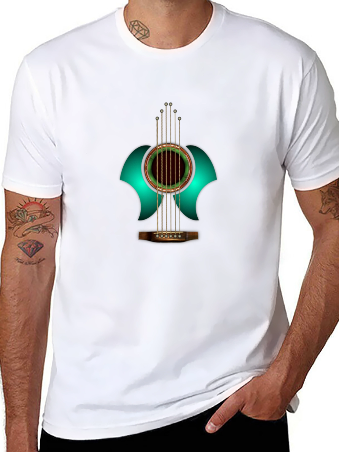 Abstract Guitar Graphic Tee - Unique Music Lover Shirt