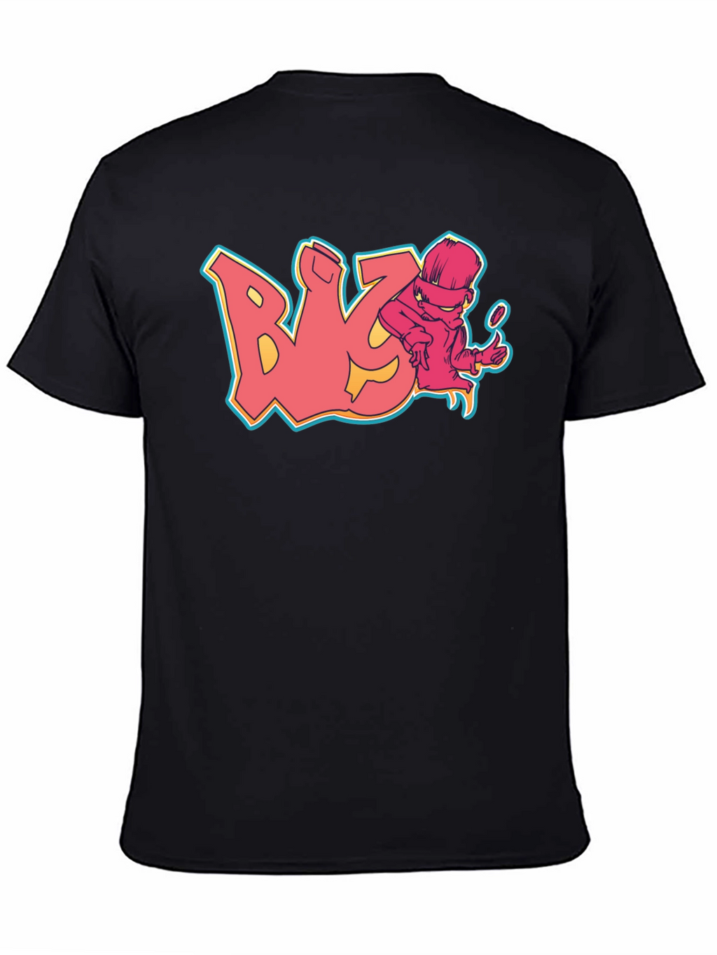 Cool Black T-Shirt with Graffiti Style Design