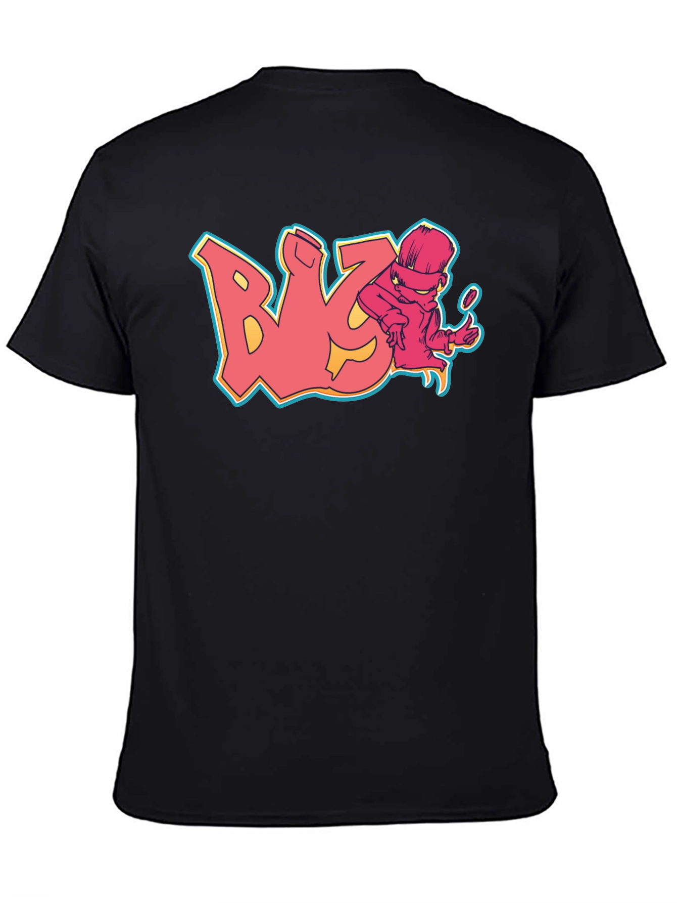Cool Black T-Shirt with Graffiti Style Design