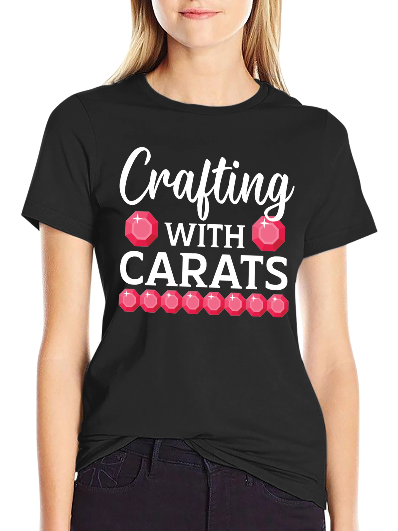 Crafting With Carats Black T-Shirt