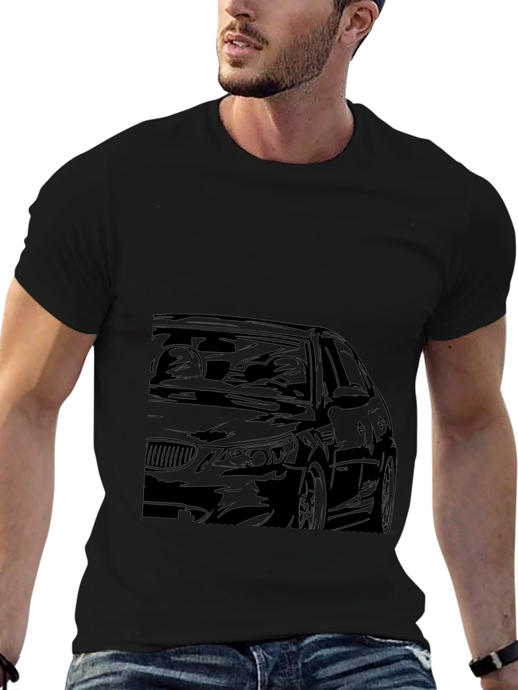 Car Graphic Black T-Shirt