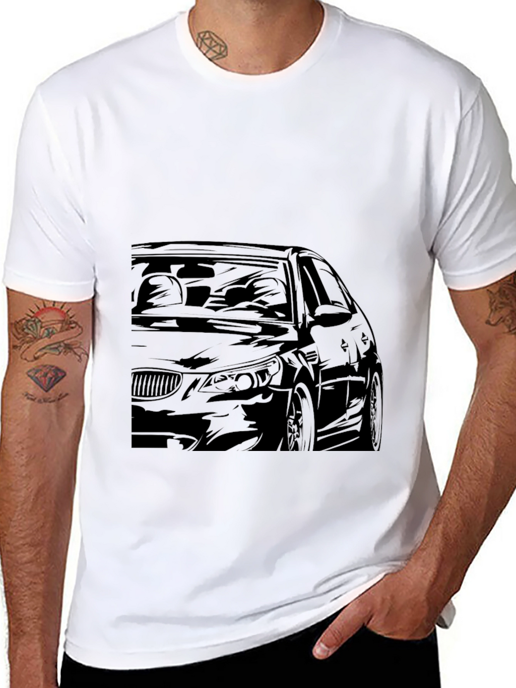 Car Graphic Black T-Shirt