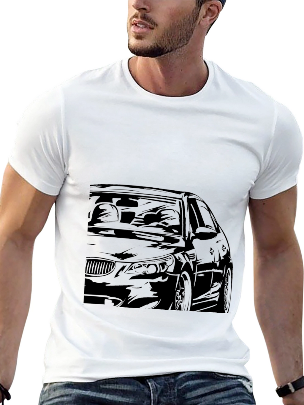 Car Graphic Black T-Shirt