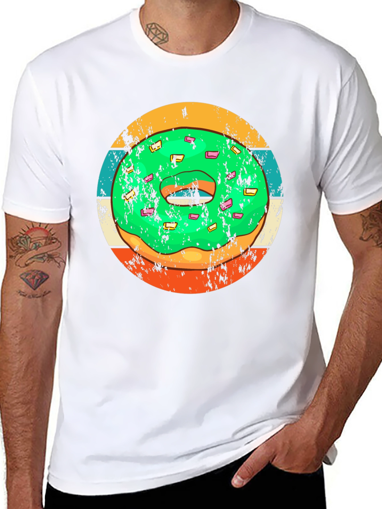 Retro Donut Graphic Tee - Fun & Stylish Casual Wear