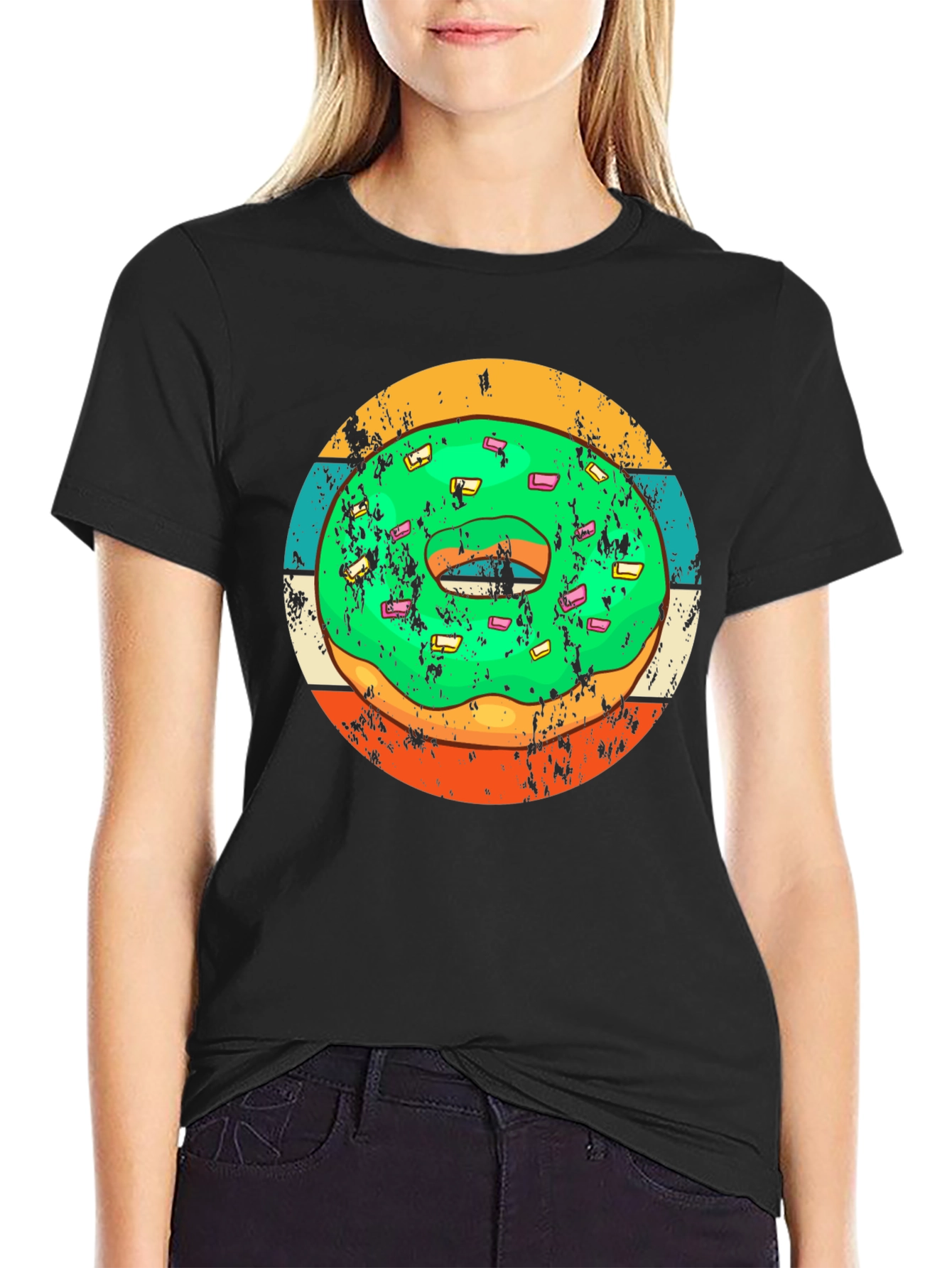Retro Donut Graphic Tee - Fun & Stylish Casual Wear