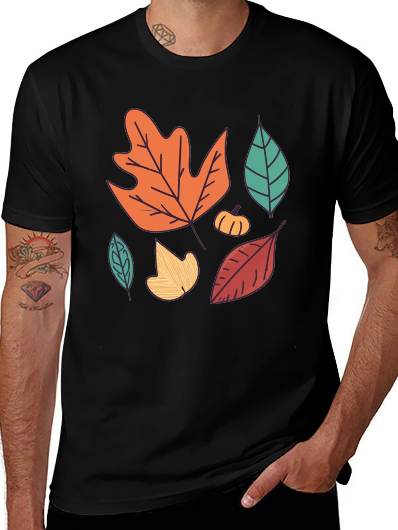 Autumn Leaves Graphic Tee - Fall Season Shirt
