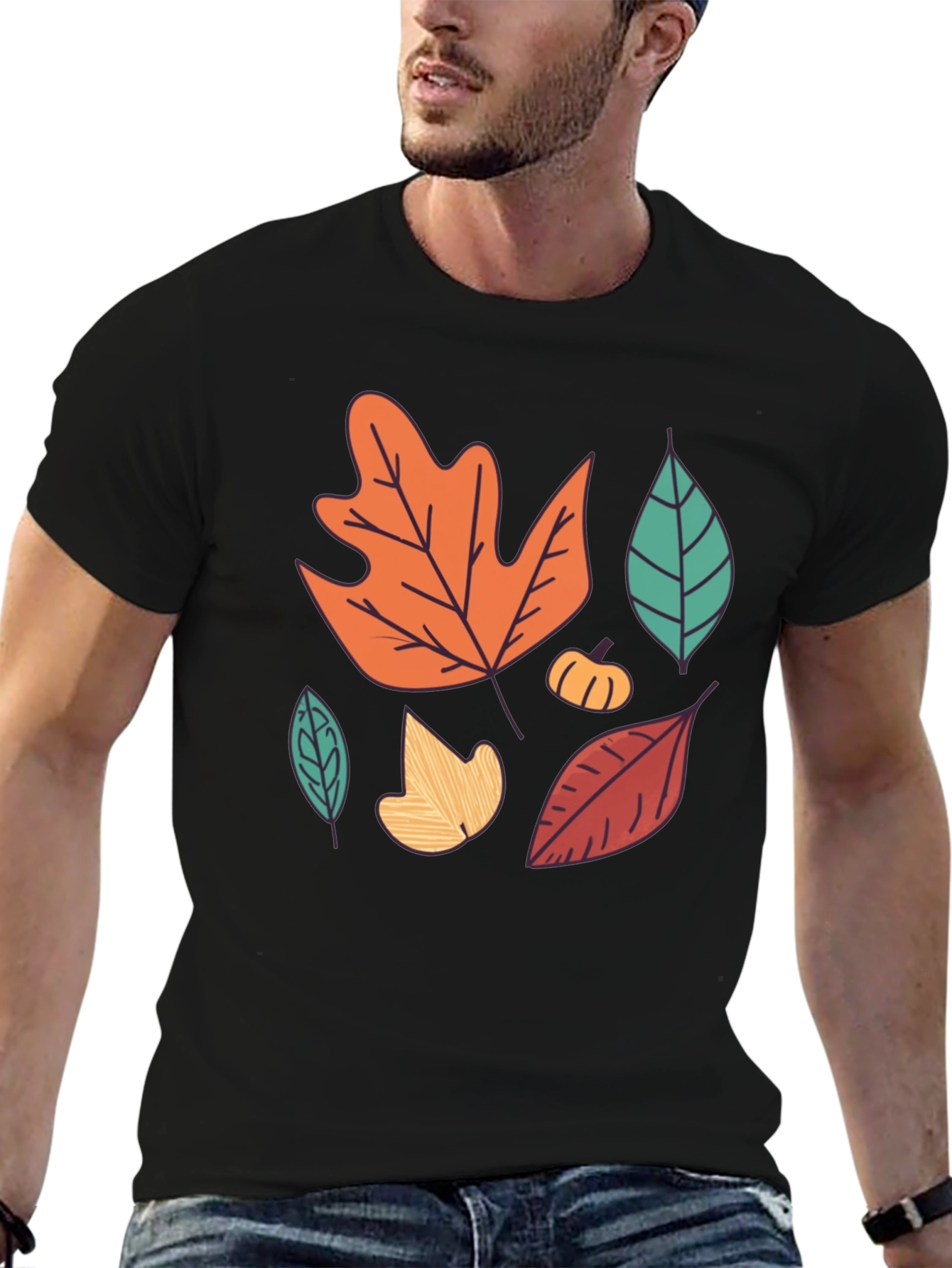Autumn Leaves Graphic Tee - Fall Season Shirt