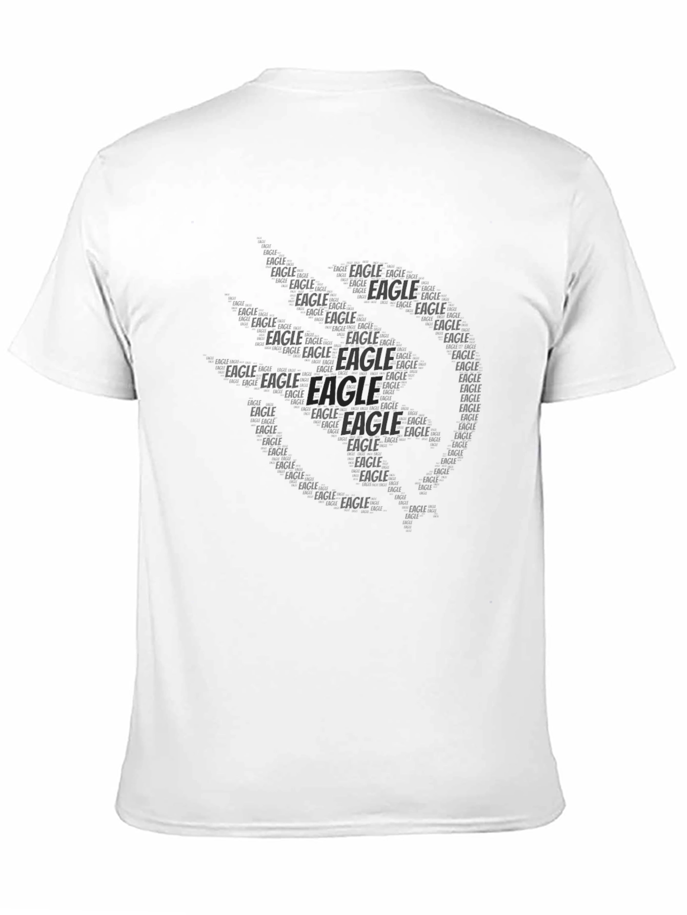 Eagle Word Art Mens Black T-Shirt