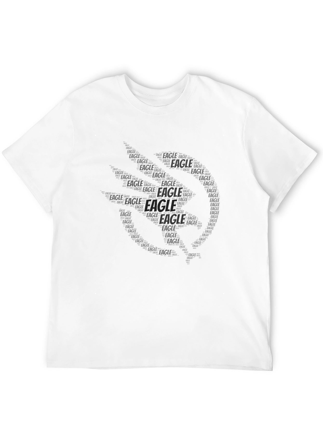 Eagle Word Art Mens Black T-Shirt