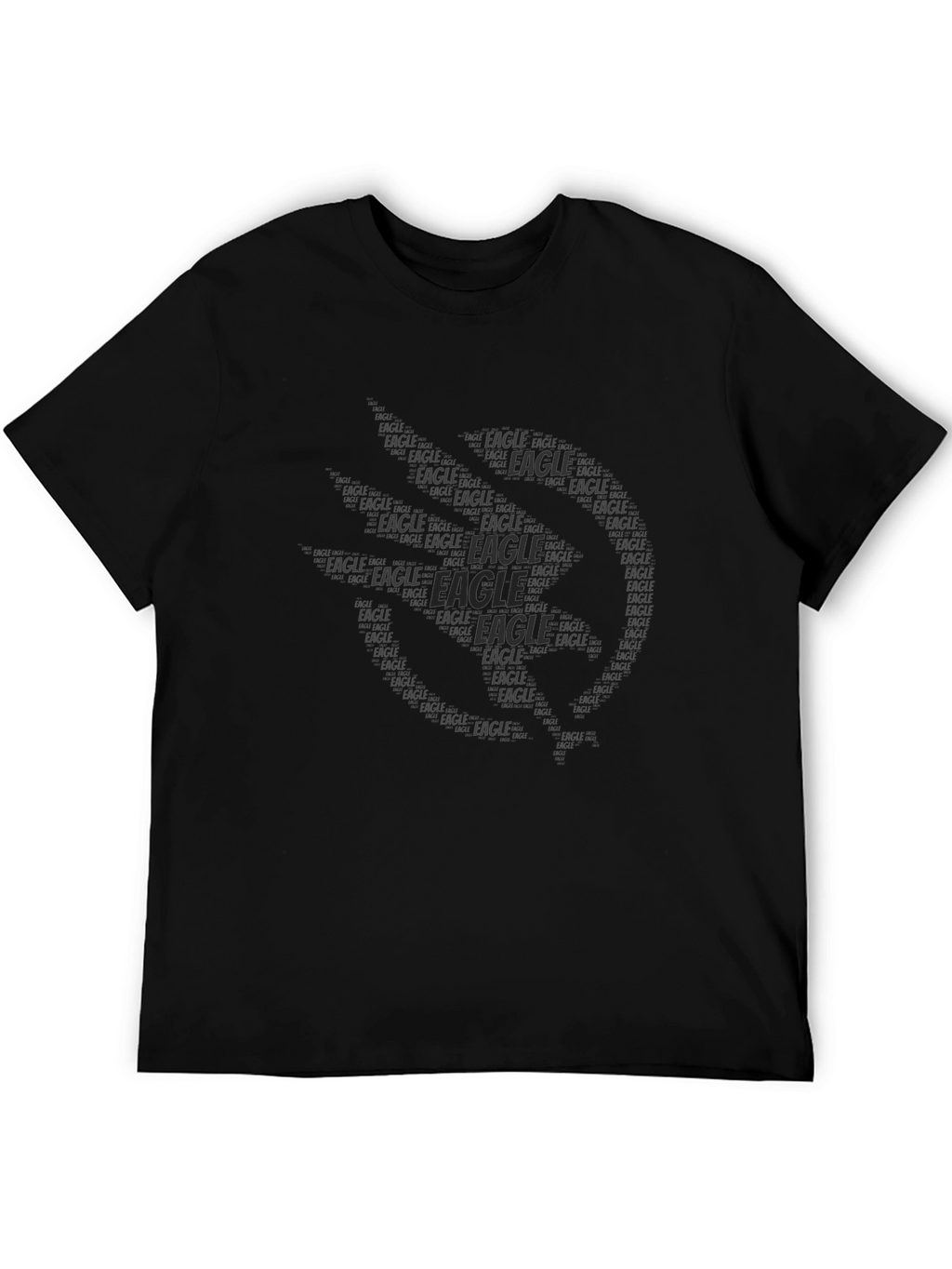 Eagle Word Art Mens Black T-Shirt