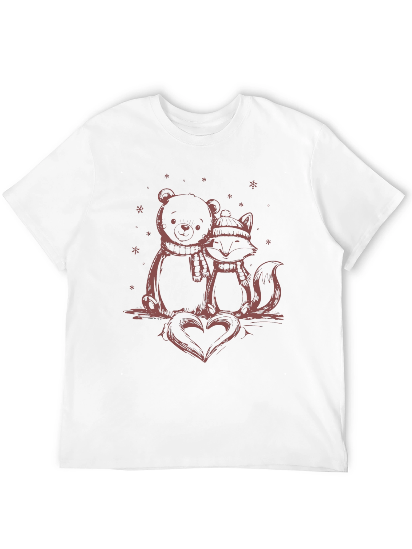 Bear and Fox Heart Graphic Tee