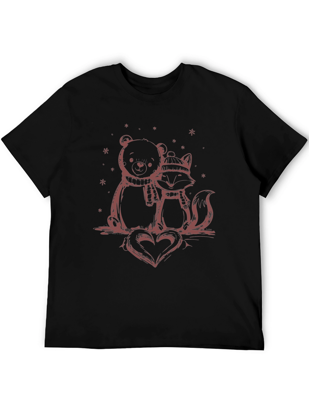 Bear and Fox Heart Graphic Tee