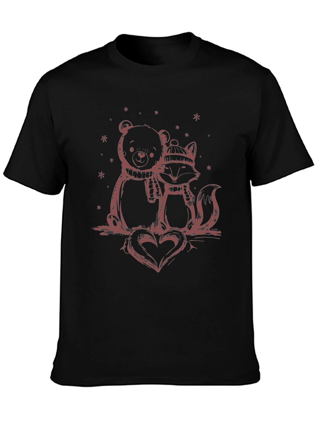 Bear and Fox Heart Graphic Tee