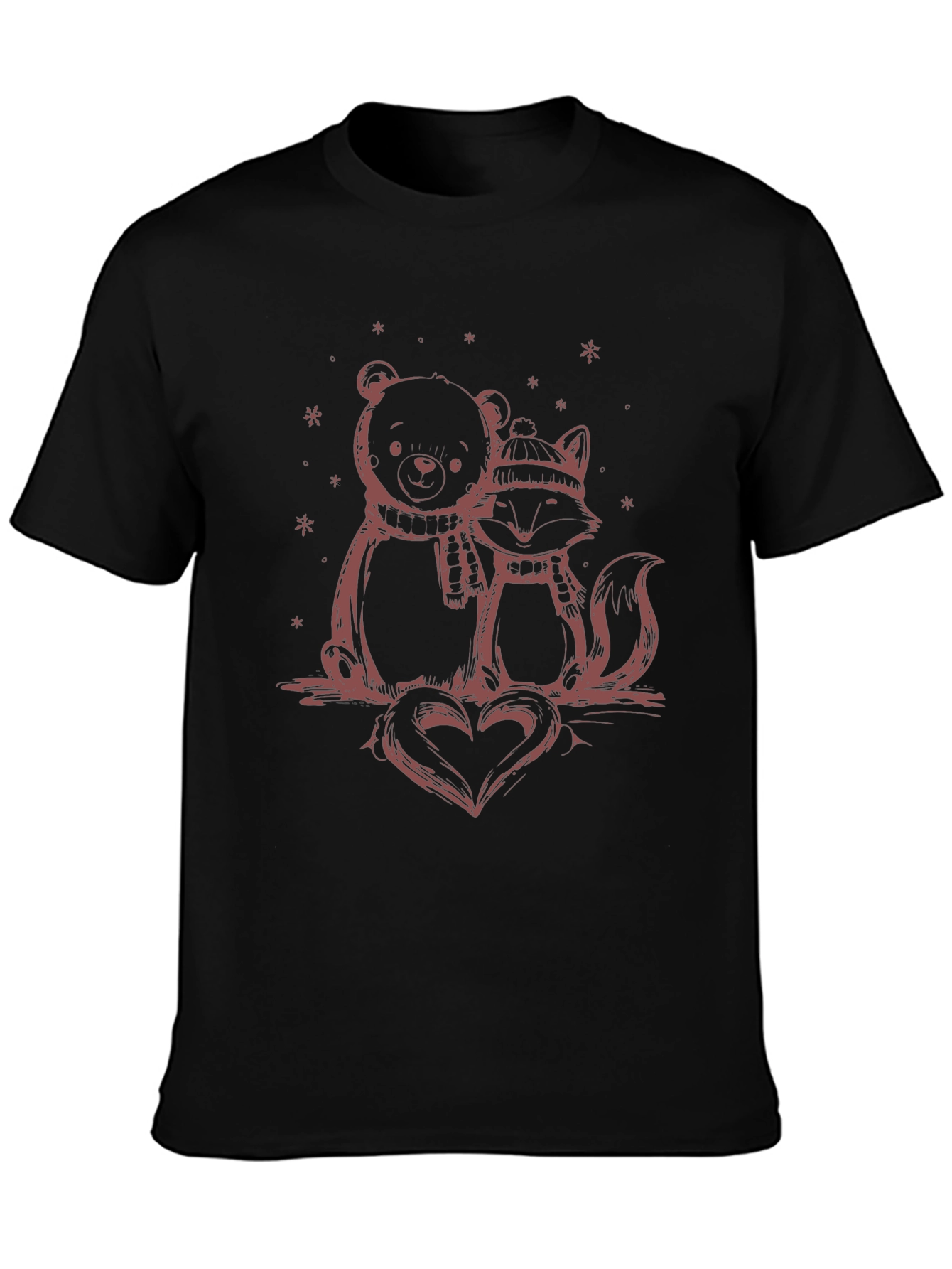 Bear and Fox Heart Graphic Tee