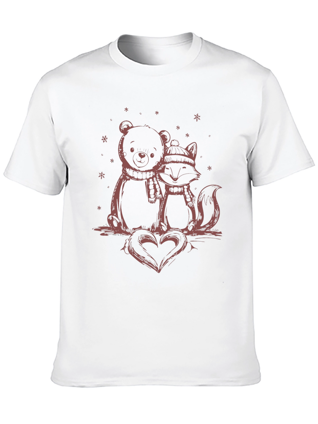 Bear and Fox Heart Graphic Tee