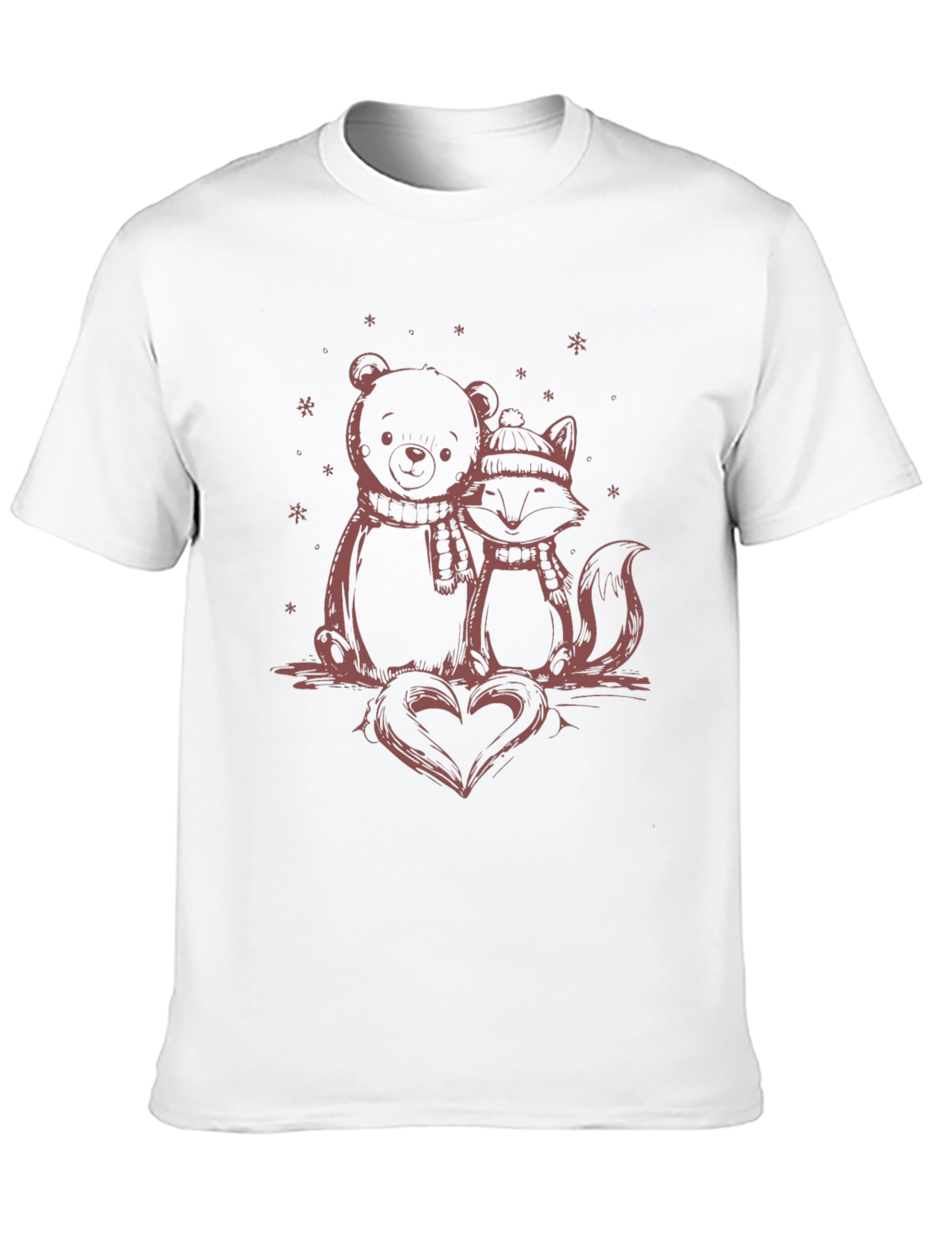 Bear and Fox Heart Graphic Tee