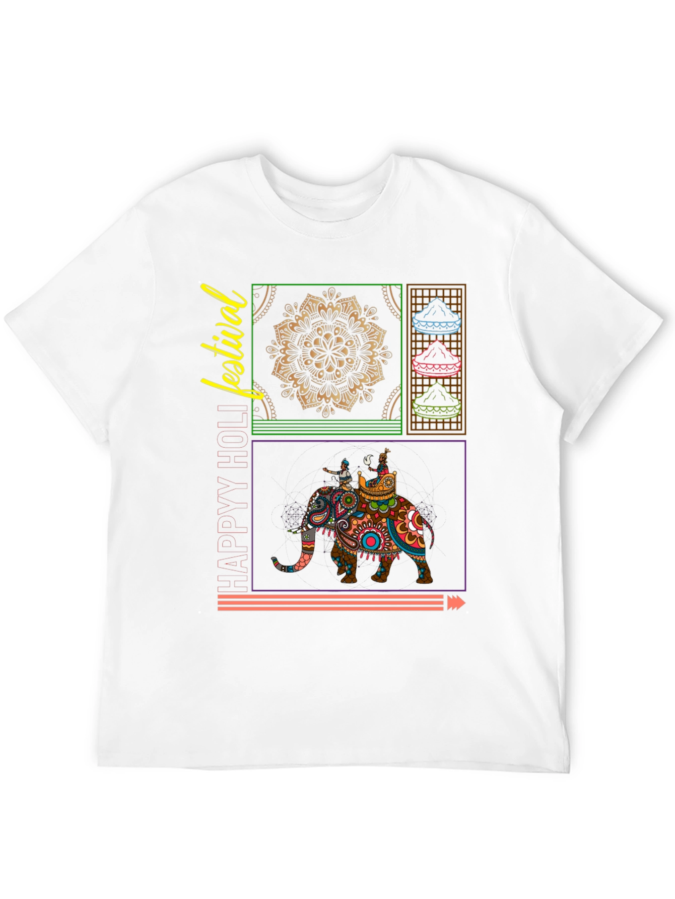 Elephant Festival Graphic Tee - Black
