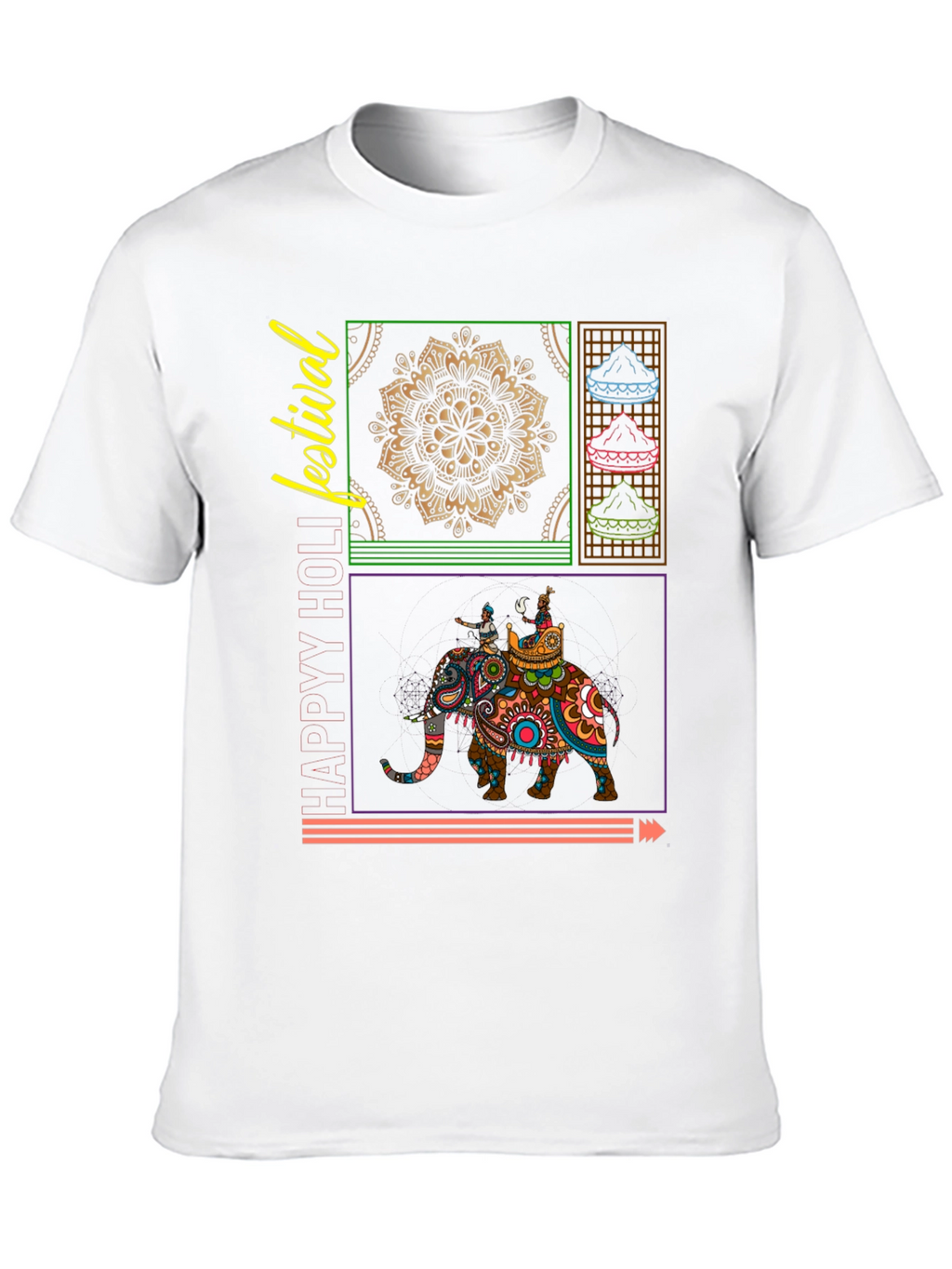 Elephant Festival Graphic Tee - Black