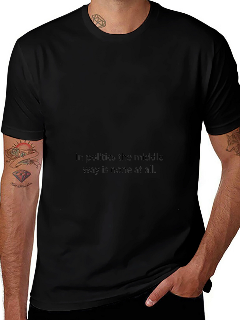 Political Statement Black T-Shirt for Men