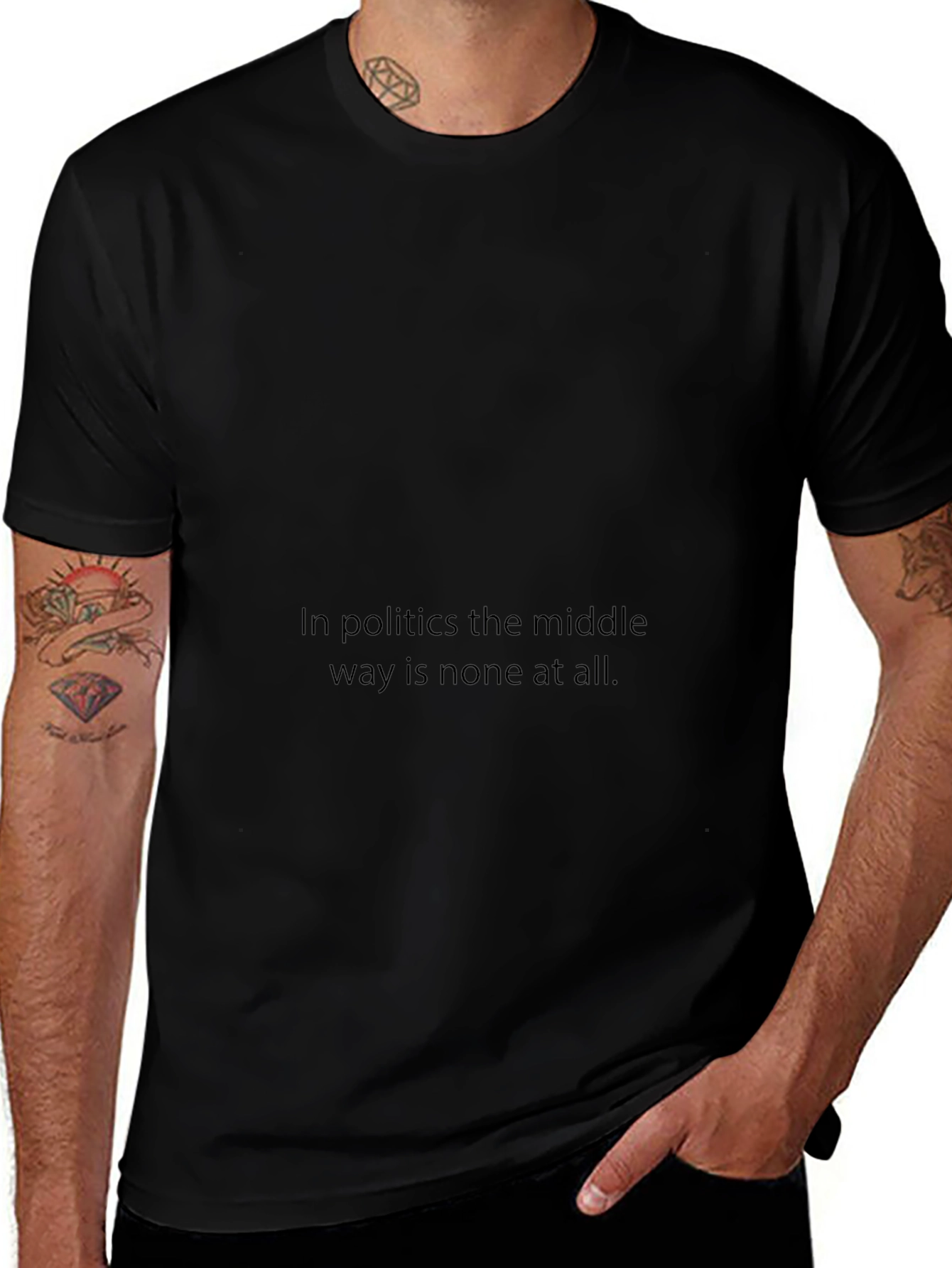 Political Statement Black T-Shirt for Men